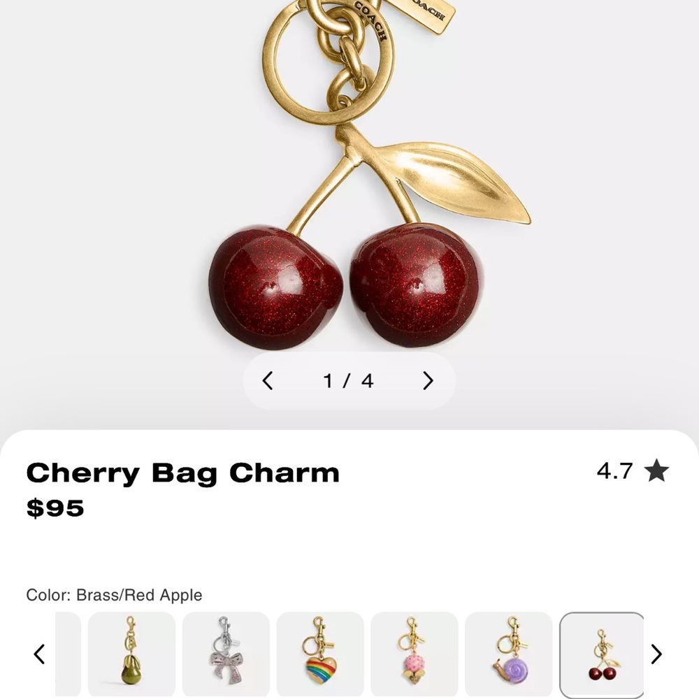 Coach Cherry Bag Charm